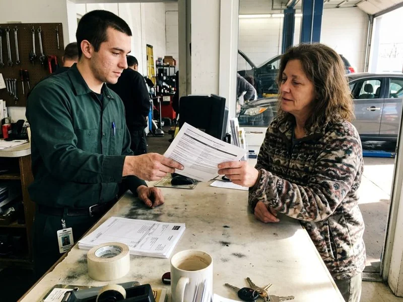 Multi-point Performance Review being handed to a customer
