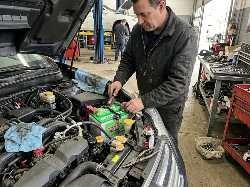 New Interstate car battery being installed