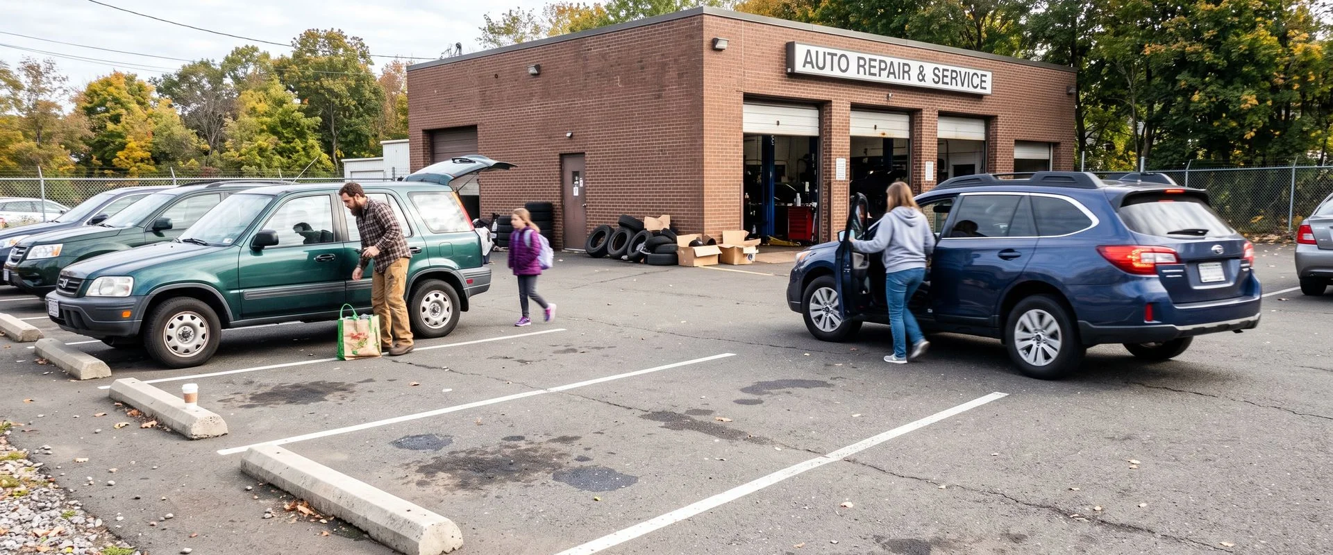 Family vehicles arriving at our New Britain shop for service